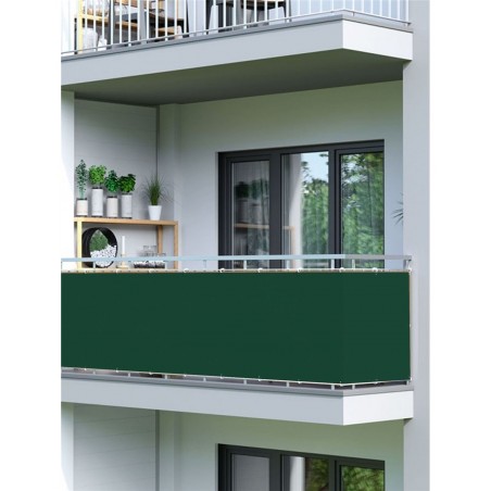 Malla de balcón verde 0,9 x 5 m, ocultación 100 %