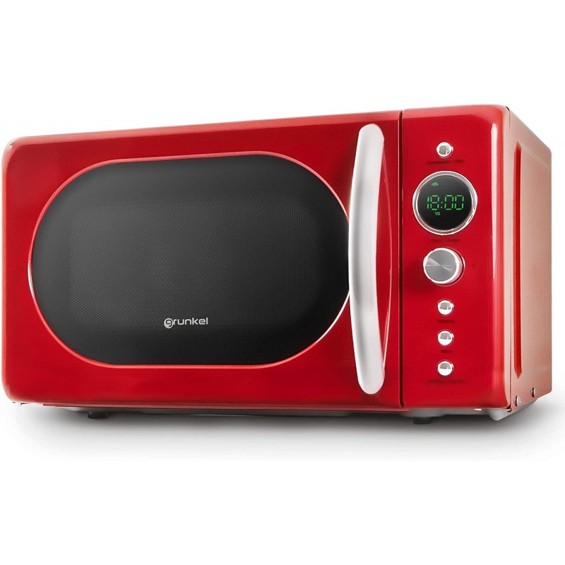 Grunkel MWDGR Vintage Mikrowelle, 20L, Digital, Rot Grunkel MWDGR Vintage Mikrowelle, 20L, Digital, Rot