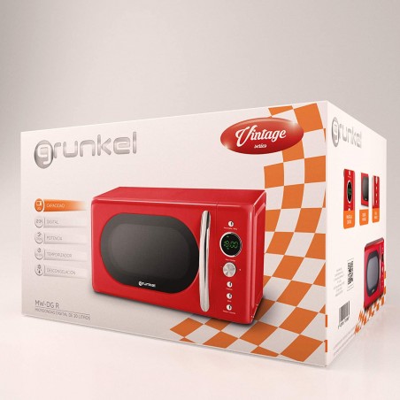 Forno a microonde vintage Grunkel MWDGR, 20L, digitale, rosso