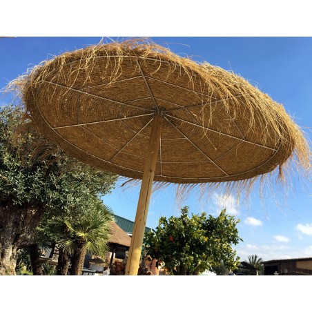 Parasol pour Jardin, Balcon et Terrasse en sparterie 1,90 mètres, poteaux en bois 3m x 10 cm