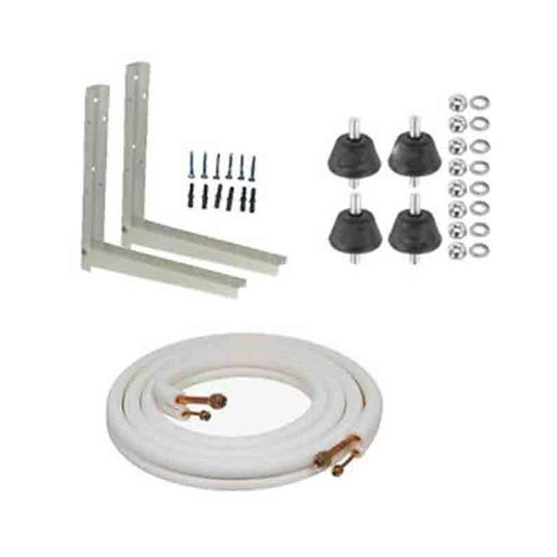 Installationskit für Mono-Split-Klimaanlage, 3 m, Kupfer 1/4'' + 3/8'', Halterung 40x40 cm Installationskit für Mono-Split-Klimaanlage, 3 m, Kupfer 1/4'' + 3/8'', Halterung 40x40 cm