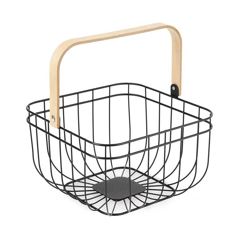 LACOR Square Fruit Basket, Iron, Steel [26 x 26 x 18,3 cm]