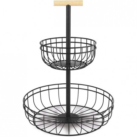 Dual Rod Fruit Bowl, Iron, Steel [40x10 y 24x10 cm]