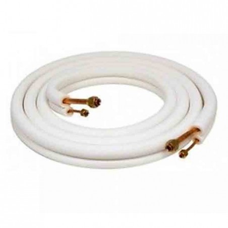 Tubo di climatizzazione da 3 m con doppio isolamento, con espansione e dado 1/4''-1/2''. Pronto all'uso