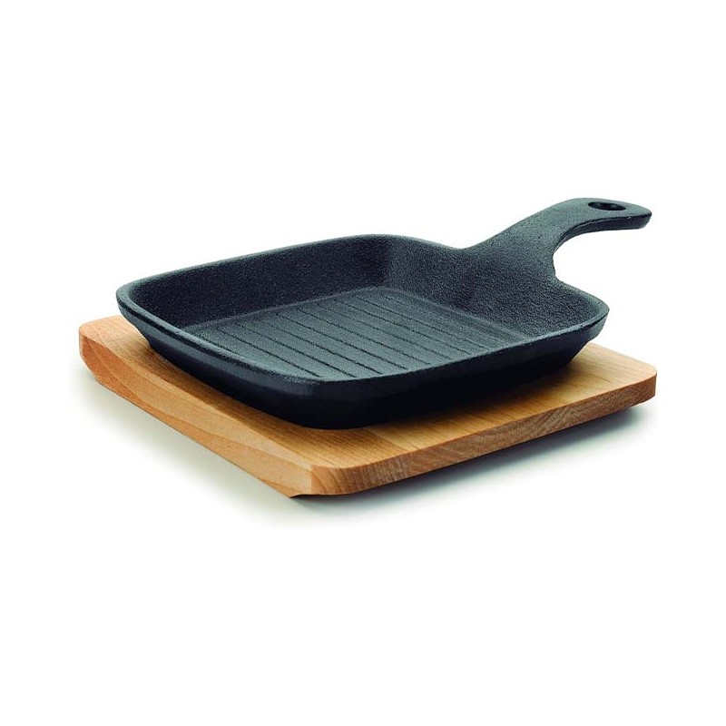 Mini grill magma 21 x 13,5 x 2,5 cm en fonte Noir, Lacor