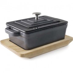 Casserole rectangulaire avec couvercle dégradé gris [13 x 9 x 4,5 cm], Lacor