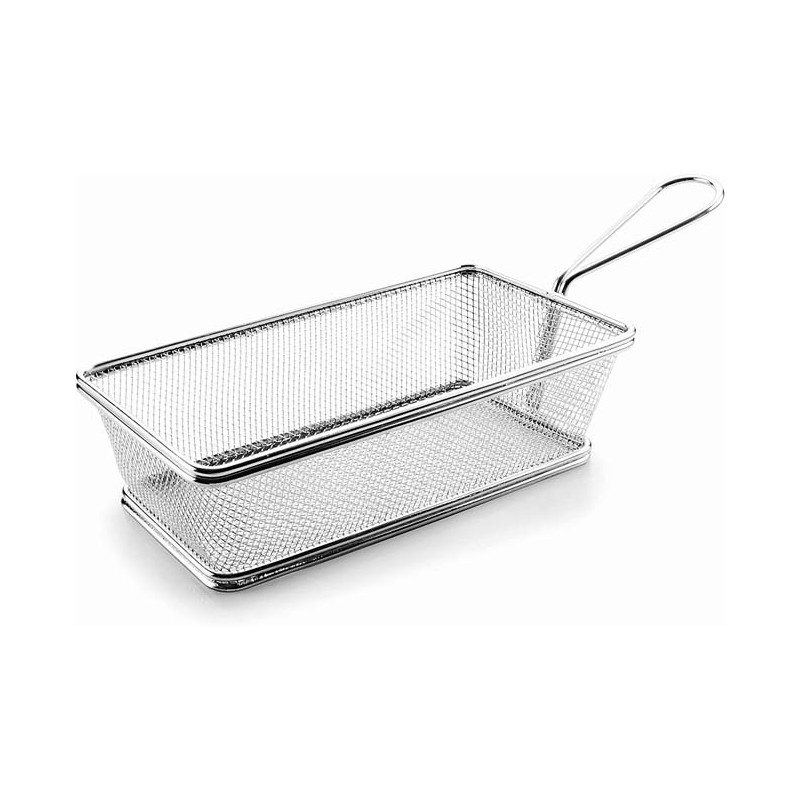 Cestino rettangolare in acciaio inox [21 x 11 x 6 cm]