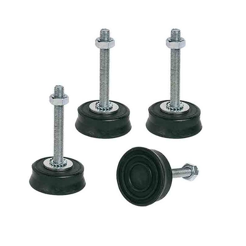 Set di 4 Blocco di ammortizzazione a terra con dadi e rondelle per climatizzazione.