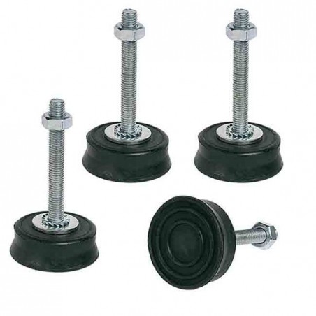 Silenblock de Suelo con Tuercas y Arandelas para Aire Acondicionado (Pack 4) - Amortiguador para Aire Acondicionado