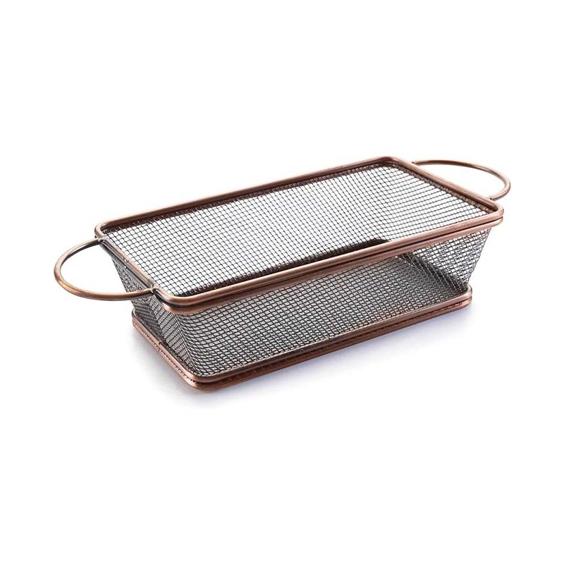 LACOR Rectangular bronze basket with handles made of stainless steel [21 x 11 x 6 cm]
