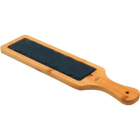 LACOR Tisch aus Bambus und Schiefer zur Speisenpräsentation [40 x 10 x 1,5 cm]