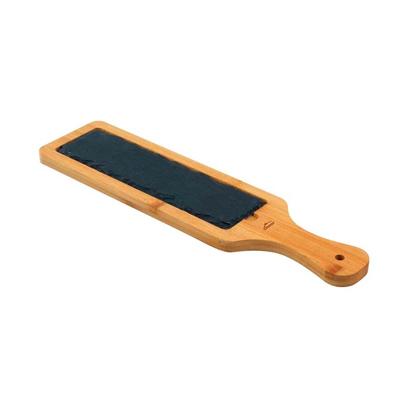 Bambus- und Schiefertafel zur Speisenpräsentation [40 x 10 x 1,5 cm]