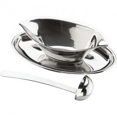 Luxe Sauciere mit Lacor-Löffel - Edelstahl