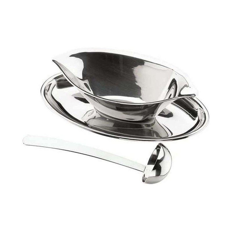 Lacor Luxe Sauciere mit Löffel – Edelstahl