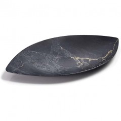 Vassoio in melamina a forma di foglia con finitura effetto marmo [40 x 25 cm]