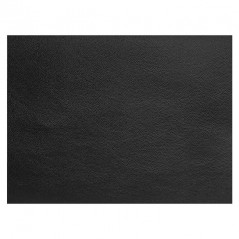 Rectangular placemat black grained leather 45 x 30 cm]