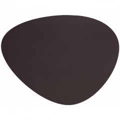 Anthracite leather oval placemat [45 x 35 cm]