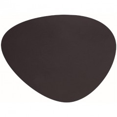 Mantel individual oval cuero antracita [45 x 35 cm]
