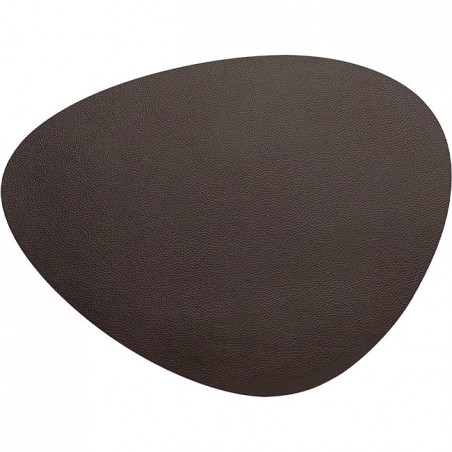  Oval placemat brown grained leather [45 x 35 cm]