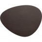  Oval placemat brown grained leather [45 x 35 cm]