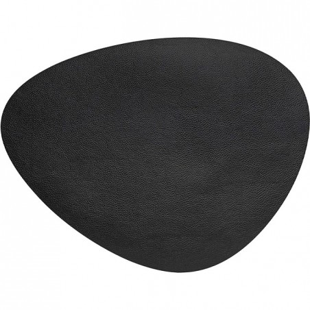 Nappe ovale en cuir noir grainé Lacor [45 x 35 cm]