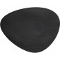  Oval placemat black grained leather [45 x 35 cm]