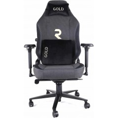 Gold Professional Gaming Chair. 180º Tilt, Adjustable Height, 4D Armrests, Cervical and Lumbar Cushion