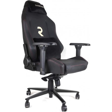 Diamond Professioneller Gamer-Stuhl.  Neigung 180º, höhenverstellbar, 4D Armlehne, Nacken und Lendenkissen