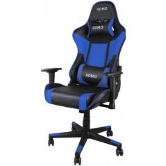 Julieta Professional Gaming Chair. Blue. 180º Tilt, Adjustable Height, Cervical and Lumbar Cushion.