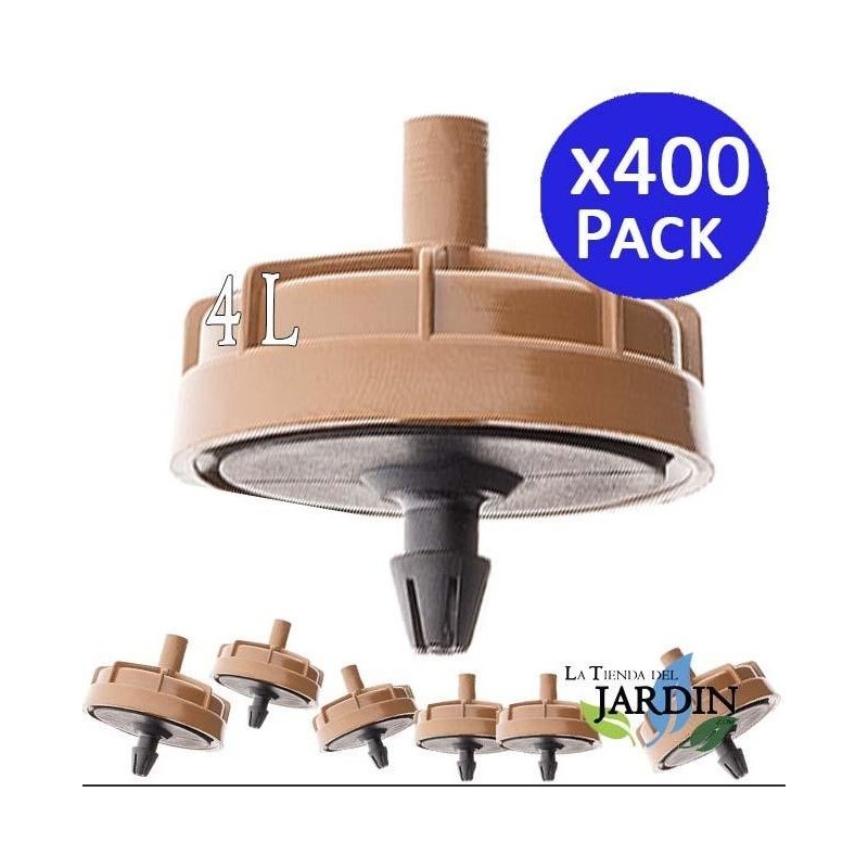 Packung mit 400 selbstkompensierenden Anti-Drain-Tropfern, 4 Liter, nicht abnehmbare Pilztropfer für Bewässerung und Landwirtsch