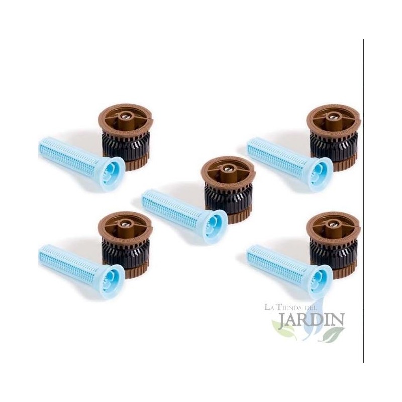 Set di 5 UgelliHE-Van-12 per irrigatore Rain Bird, alta efficienza e risparmio idrico. Portata 3,7 m, marrone