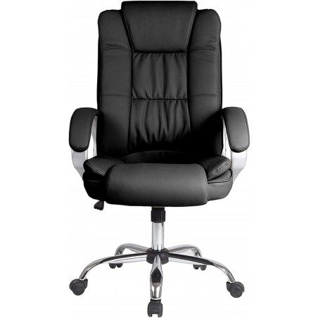  New York office chair with armrests, adjustable height and ergonomic design.  Black Synthetic Leather