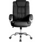 Silla Oficina New York con reposabrazos, Altura Regulable y diseño ergonómico. Piel Sintética Negra