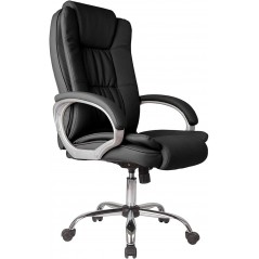  New York office chair with armrests, adjustable height and ergonomic design.  Black Synthetic Leather