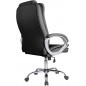 Silla Oficina New York con reposabrazos, Altura Regulable y diseño ergonómico. Piel Sintética Negra