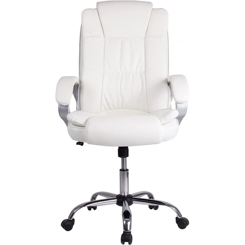 New York office chair with armrests, adjustable height and ergonomic design. White Faux Fur New York office chair with armrests, adjustable height and ergonomic design. White Faux Fur