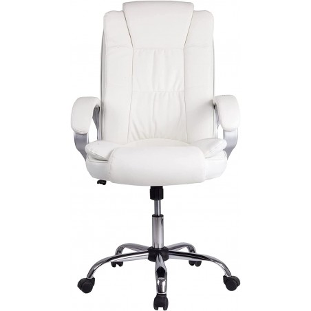  New York office chair with armrests, adjustable height and ergonomic design.  White Faux Fur