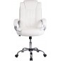 Chaise de bureau ergonomique avec accoudoirs rabattables, hauteur réglable et design ergonomique. Ausse fourrure blanc