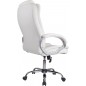 Chaise de bureau ergonomique avec accoudoirs rabattables, hauteur réglable et design ergonomique. Ausse fourrure blanc