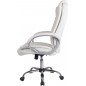 Chaise de bureau ergonomique avec accoudoirs rabattables, hauteur réglable et design ergonomique. Ausse fourrure blanc