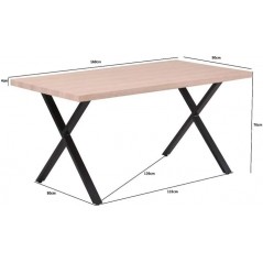 Tavolo da pranzo rettangolare in stile Marchena 160 x 90 x 76 cm
