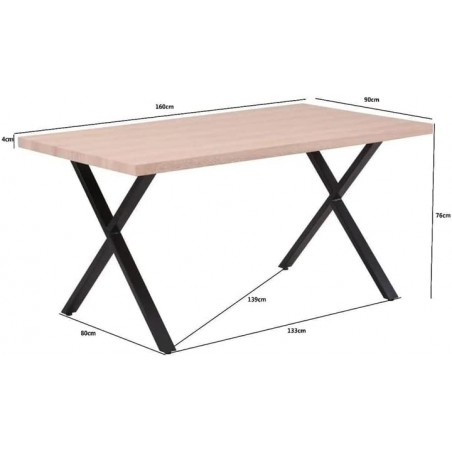 Tavolo da pranzo rettangolare in stile Marchena 160 x 90 x 76 cm