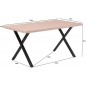 Mesa de Cozinha, Mesa de Jantar Retangular Marrom para Casa 160x90x76 cm, Marchena Mesa de Cozinha, Mesa de Jantar Retangular Marrom para Casa 160x90x76 cm, Marchena