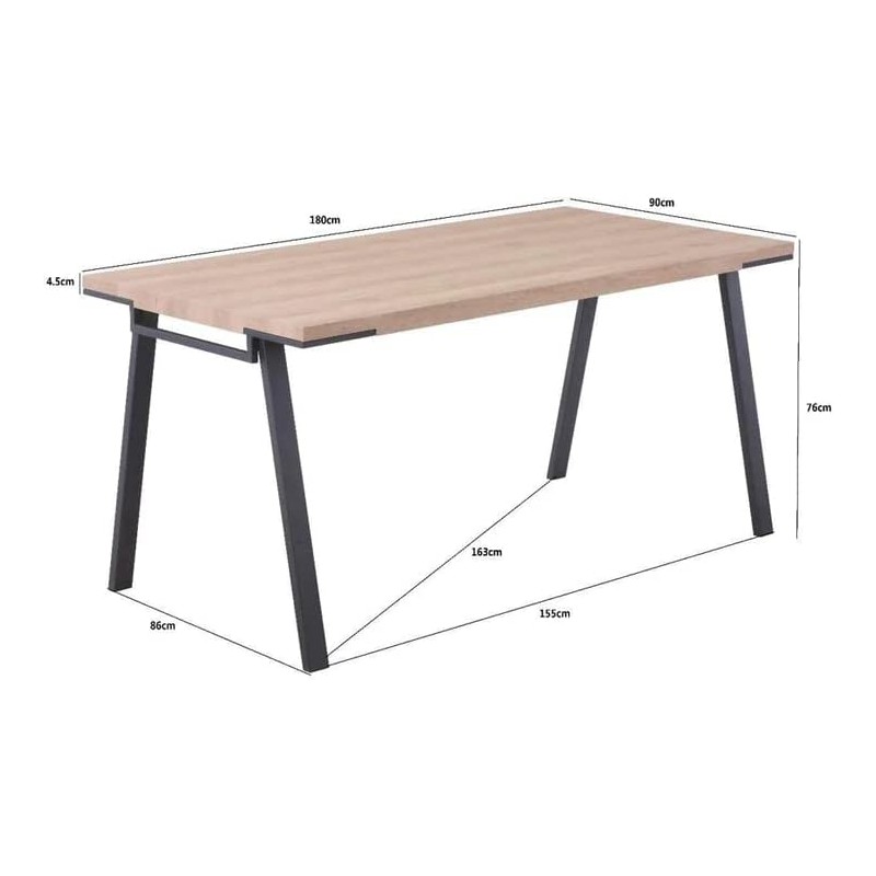 Mesa de Cozinha, Mesa de Jantar Retangular Marrom para Casa 160x90x76 cm, Ojén Mesa de Cozinha, Mesa de Jantar Retangular Marrom para Casa 160x90x76 cm, Ojén