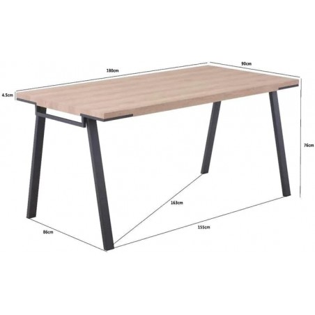 Tavolo da pranzo rettangolare in stile Ojen 160 x 90 x 76 cm