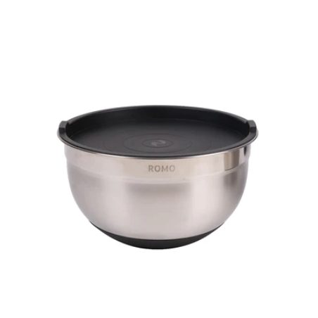 Set of 3 stainless steel salad bowls, 16-20-24 cm