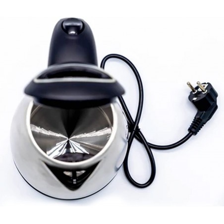 Chaleira elétrica de 1,7 litro. 2200 W. Aço inoxidável. Fervura rápida. Base giratória de 360°. Desligamento automático.