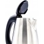 Chaleira elétrica de 1,7 litro. Aço inoxidável de 2200 W. Ebulição rápida. Base giratória de 360°. Desligamento automático. Chaleira elétrica de 1,7 litro. Aço inoxidável de 2200 W. Ebulição rápida. Base giratória de 360°. Desligamento automático.