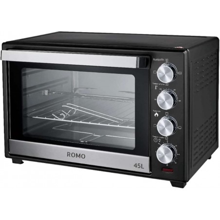 Elektro-Tischbackofen Konvention und Rotisserie 45L. 2000W. Temperatur bis zu 230ºC, Timer mit Aus 60Min. Farbe schwarz.	
