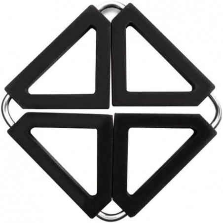 Aufstellbarer Silikon-Untersetzer 16 x 16 cm - Schwarz